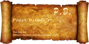 Poszt Ditmár névjegykártya